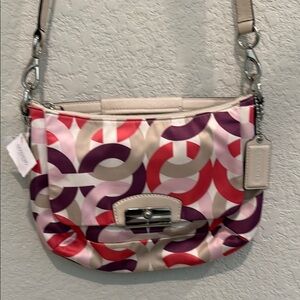 Coach Pink and Purple Patterned Crossbody Bag NWT